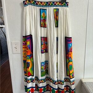 Vintage Platinum Artistic Multicolor A-Line Skirt 6